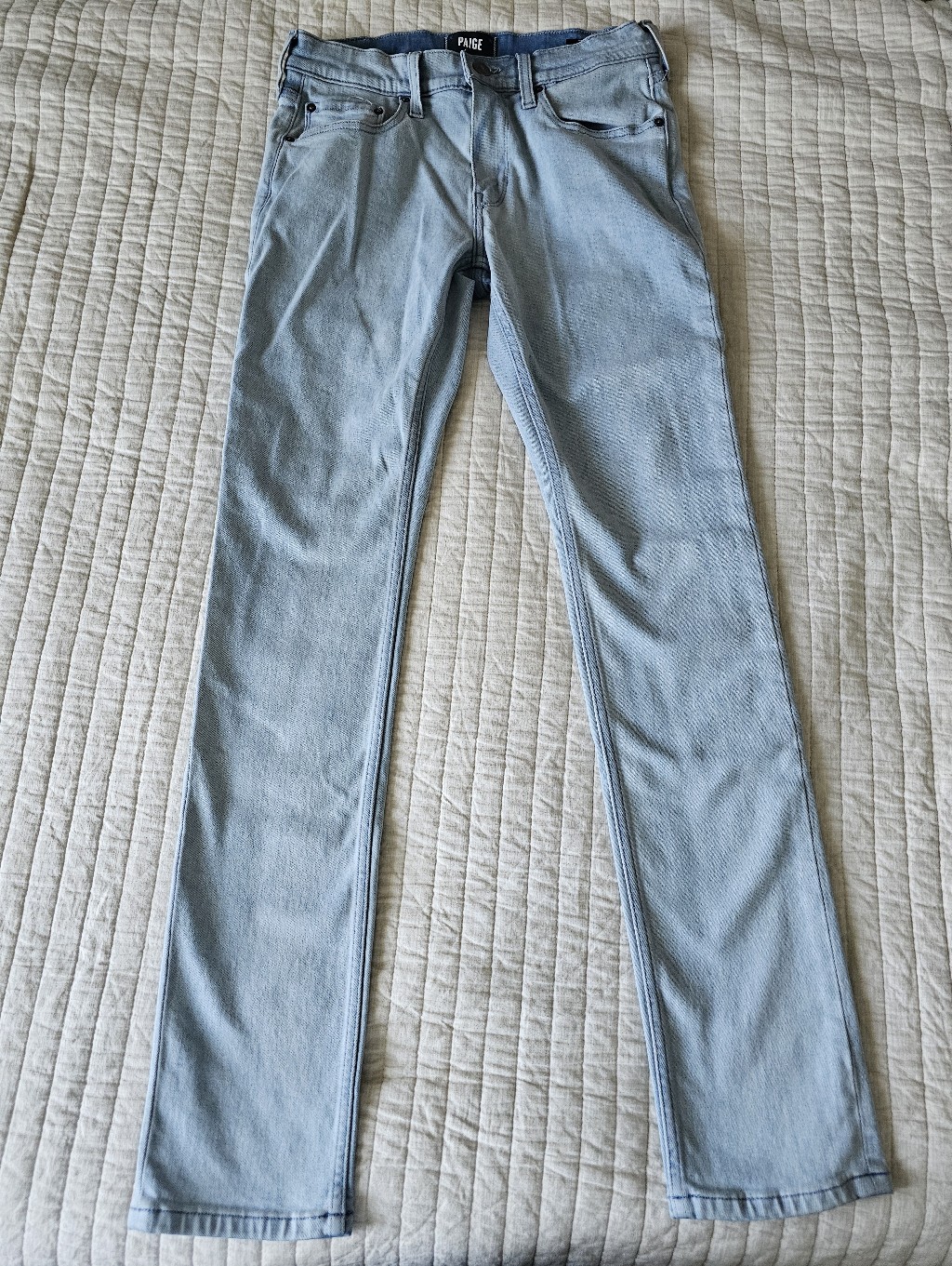 Paige Lennox Light Blue Straight-Leg Jeans Men 30
